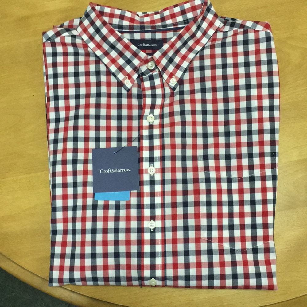 Short  sleeve.. Red , white, blue  shirt